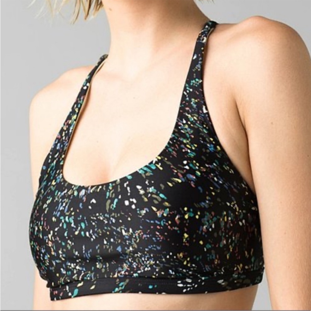 PRANA NWT MARGOT STRAPPY BIKINI TOP STARGAZER BLACK SPECK XL